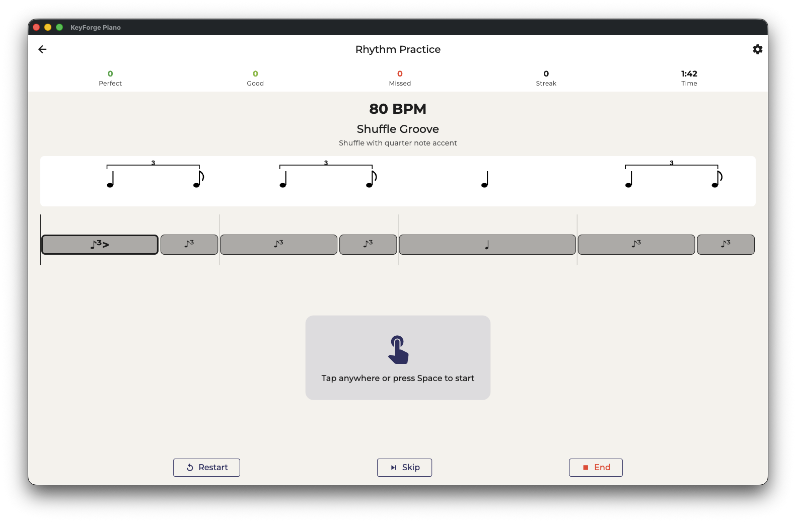 Rhythm practice on macOS