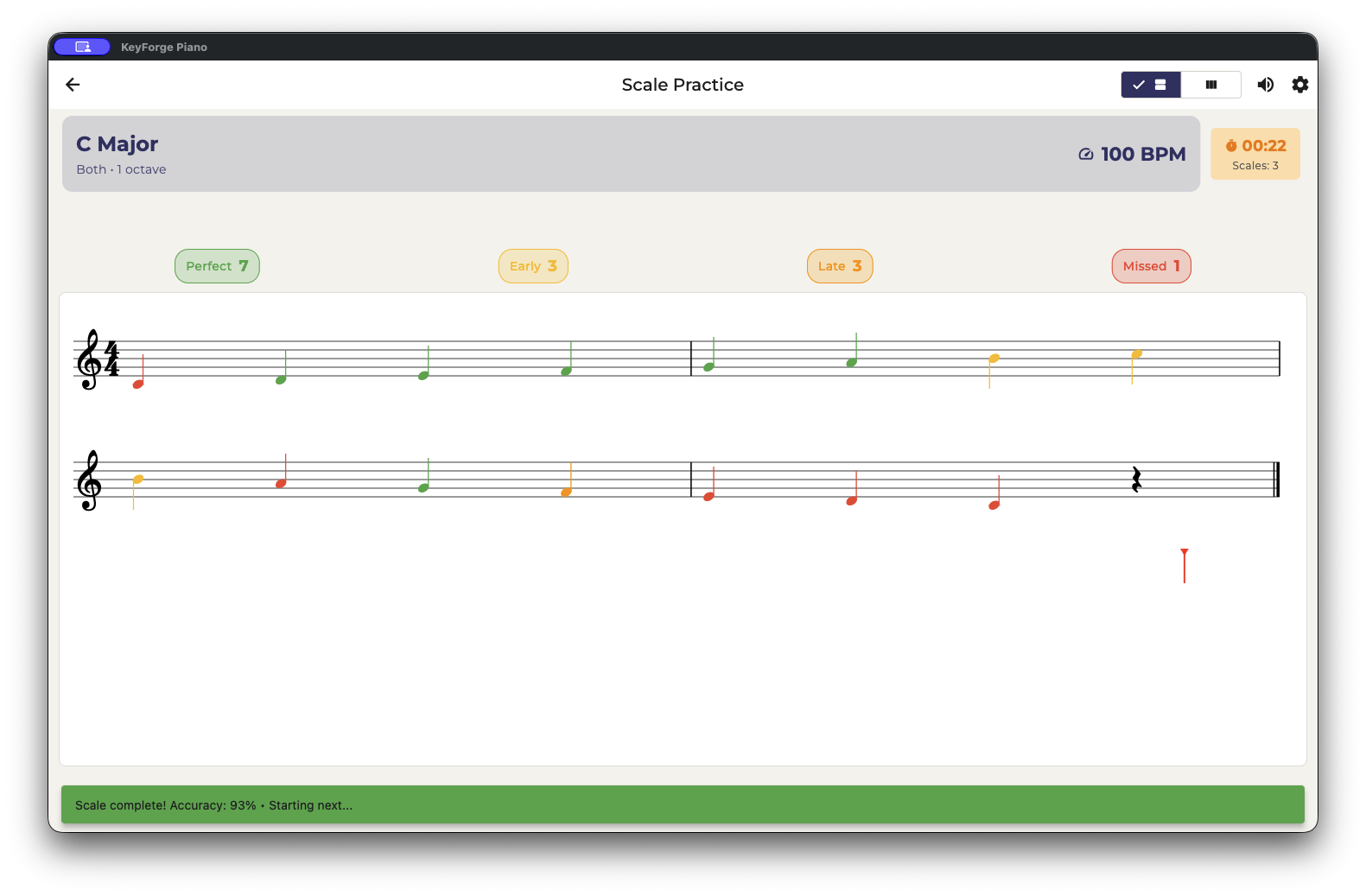 Scale practice on macOS