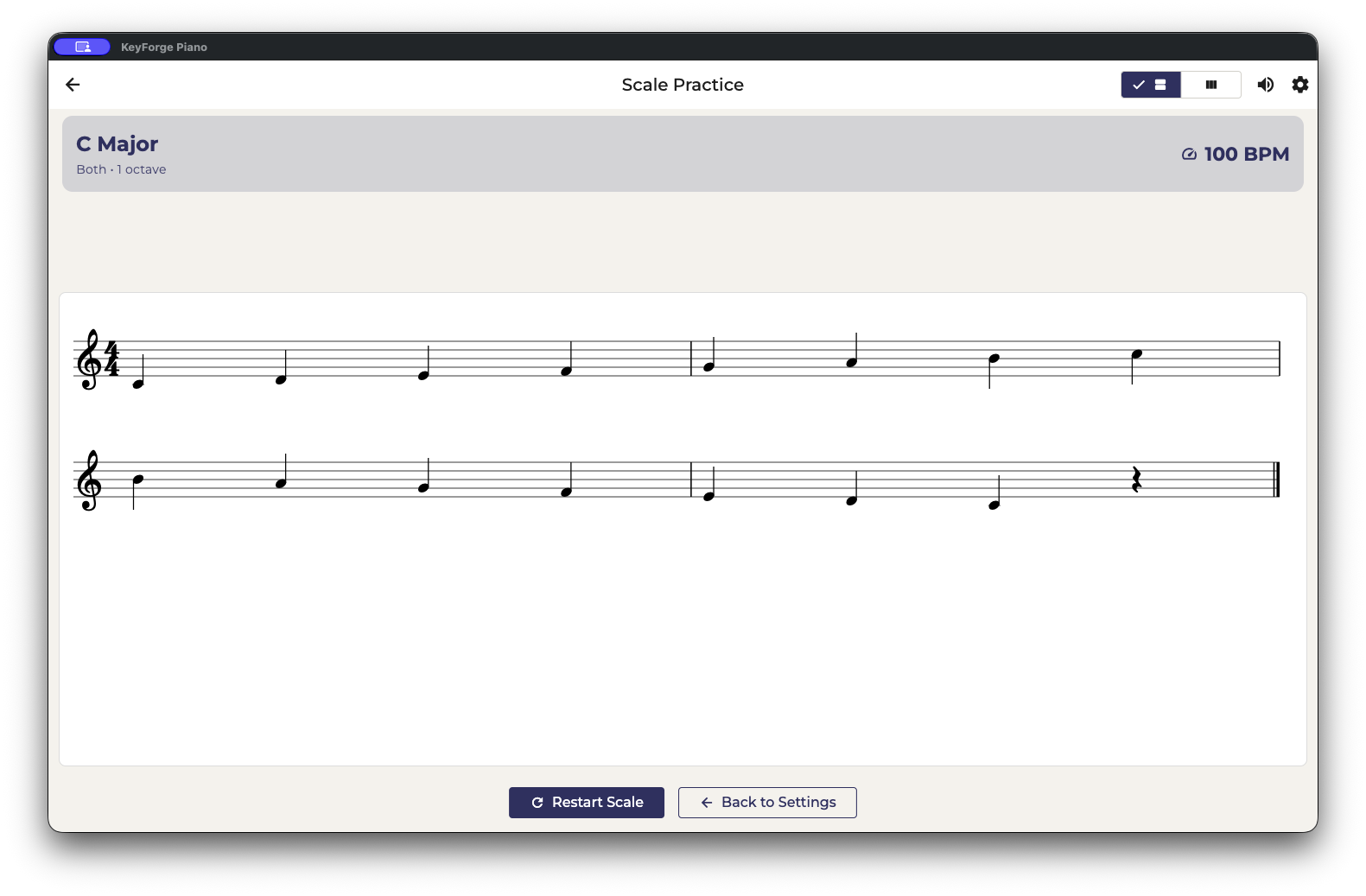 Scale practice on macOS
